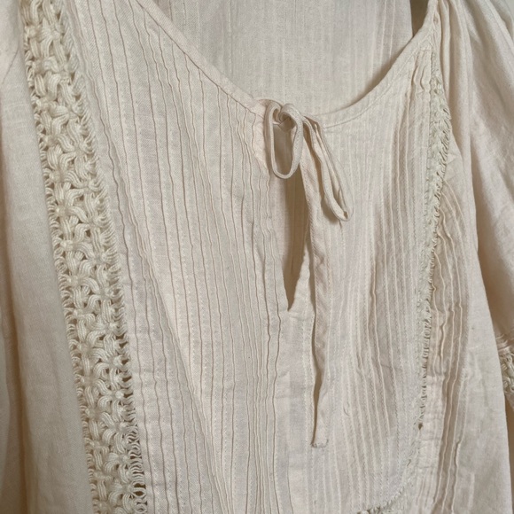 ✨SOLD✨ Madewell Plus Linen-Blend Pintuck Peasant Top, 2X - Picture 7 of 8
